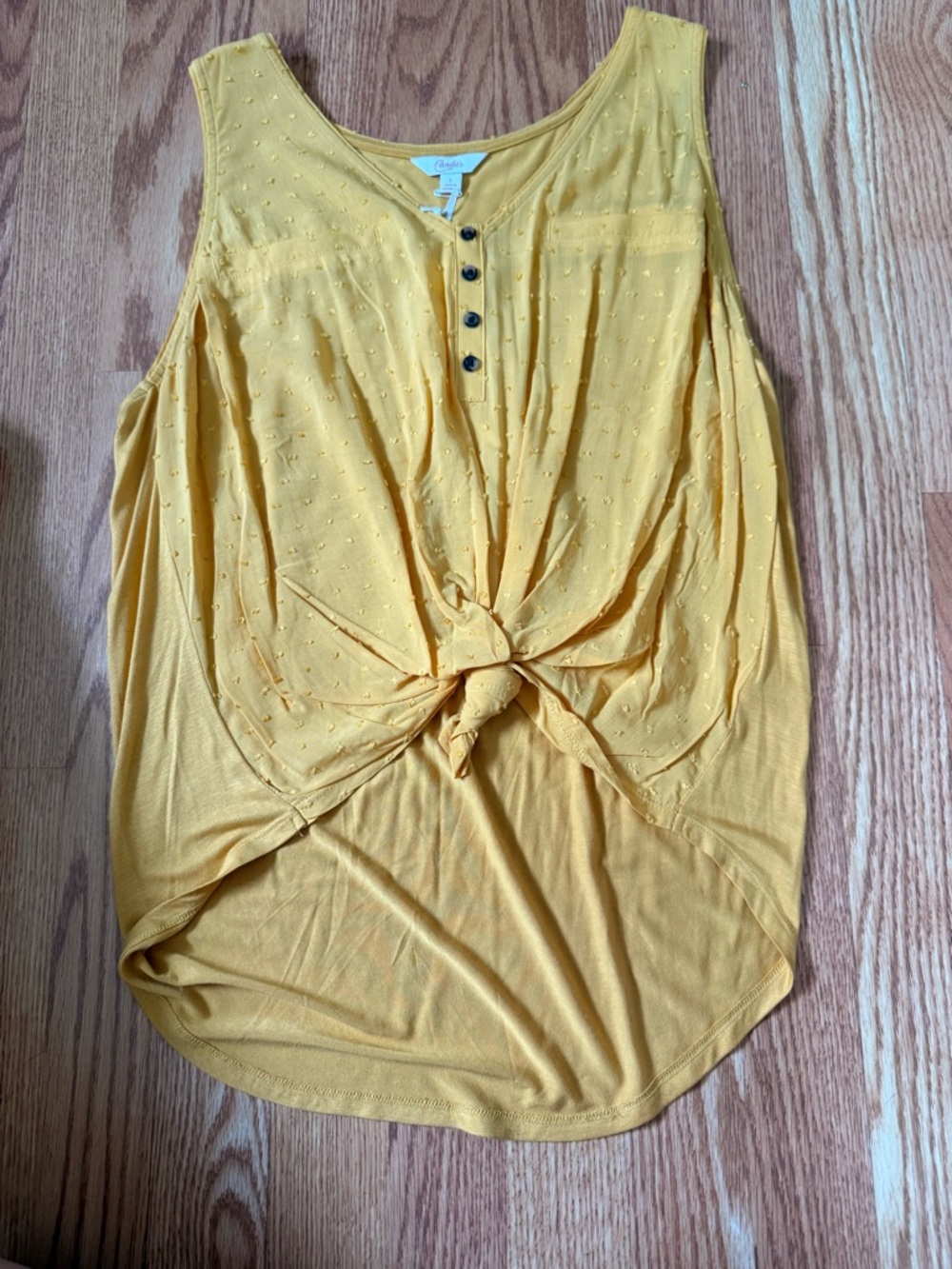 Candie's Mustard Yellow Knotted Tank Top